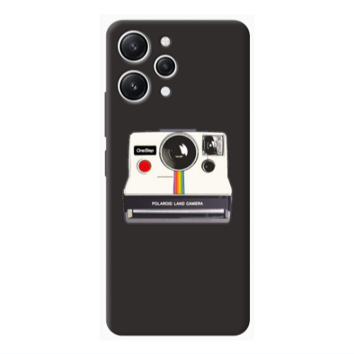 Xiaomi Redmi 12 Polaroid land camera Black Colored Silicone TPU Θήκη