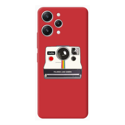 Xiaomi Redmi 12 Polaroid land camera Red Colored Silicone TPU Θήκη