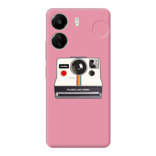 Xiaomi Redmi 13C Polaroid land camera Pink Colored Silicone TPU Θήκη