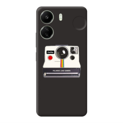 Xiaomi Redmi 13C Polaroid land camera Black Colored Silicone TPU Θήκη