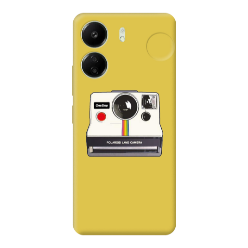 Xiaomi Redmi 13C Polaroid land camera Yellow Colored Silicone TPU Θήκη