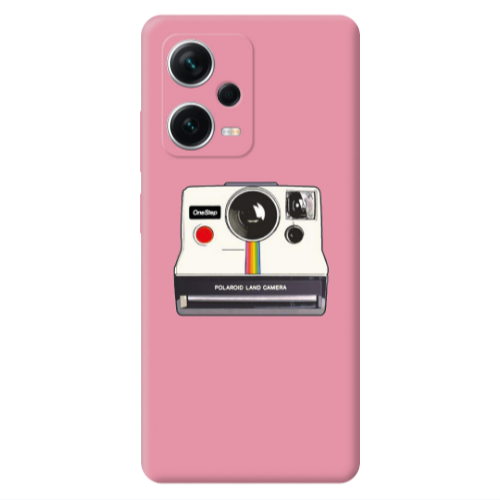 Xiaomi Poco X5 Polaroid land camera Pink Colored Silicone TPU Θήκη