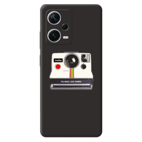 Xiaomi Poco X5 Polaroid land camera Black Colored Silicone TPU Θήκη