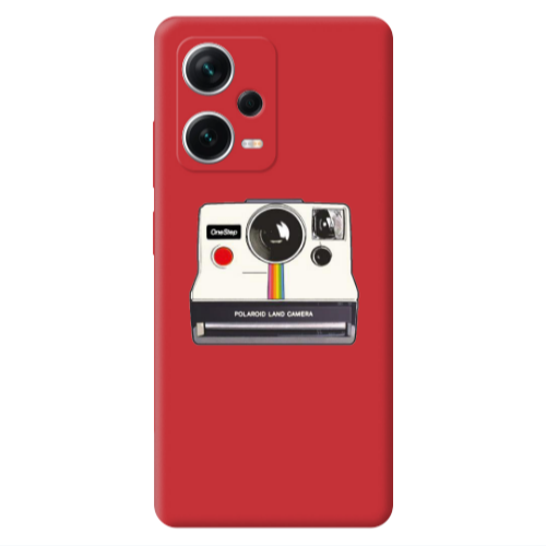 Xiaomi Poco X5 Polaroid land camera Red Colored Silicone TPU Θήκη