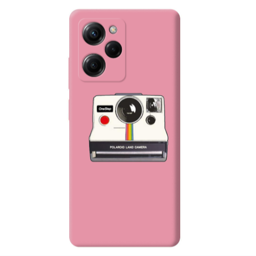Xiaomi Poco X5 Pro Polaroid land camera Pink Colored Silicone TPU Θήκη