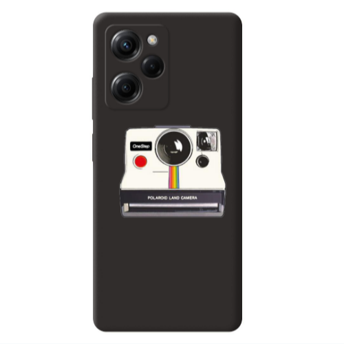 Xiaomi Poco X5 Pro Polaroid land camera Black Colored Silicone TPU Θήκη