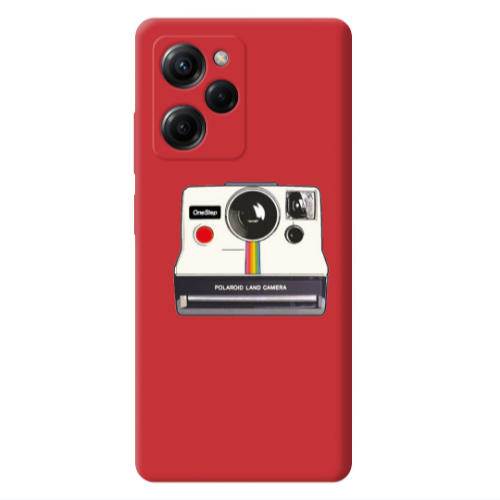 Xiaomi Poco X5 Pro Polaroid land camera Red Colored Silicone TPU Θήκη