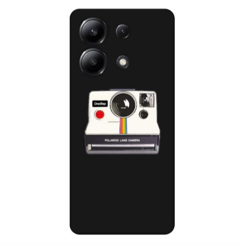 Xiaomi Redmi Note 13 4G Polaroid land camera Black Colored Silicone TPU Θήκη