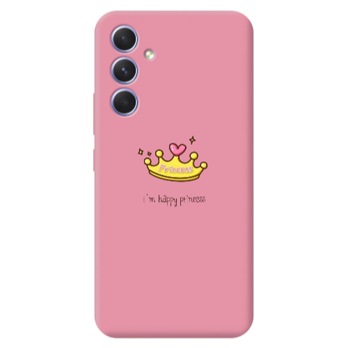 Samsung A56 Happy princess Pink Colored Silicone TPU Θήκη