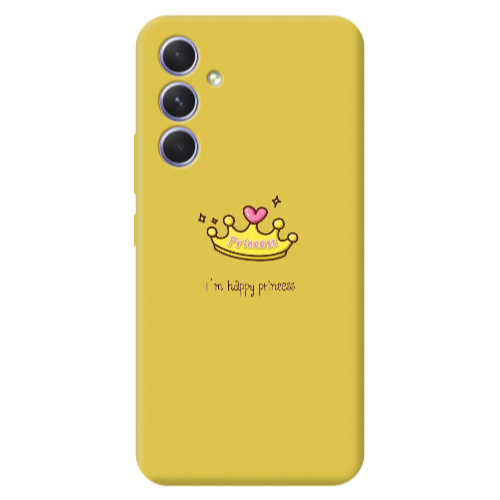 Samsung A56 Happy princess Yellow Colored Silicone TPU Θήκη