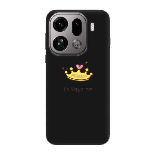 Oppo Find X9 Pro Happy princess Black Colored Silicone TPU Θήκη