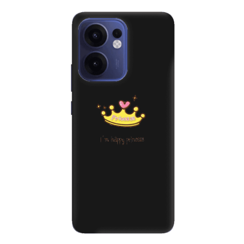 Oppo Reno 13 F Happy princess Black Colored Silicone TPU Θήκη