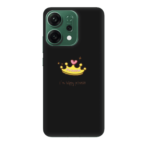 Oppo RENO 14 Happy princess Black Colored Silicone TPU Θήκη