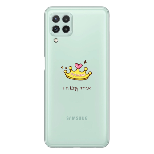 Samsung A22 4G Happy princess Transparent Silicone TPU Θήκη