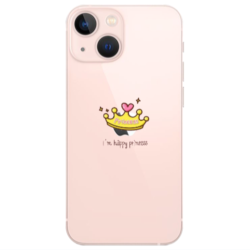 Apple iPhone 13 Mini Happy princess Transparent Silicone TPU Θήκη