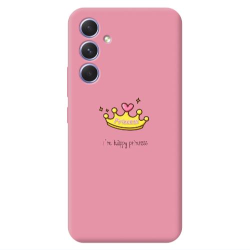 Samsung A54 Happy princess Pink Colored Silicone TPU Θήκη