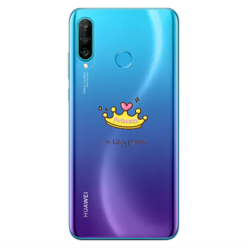 Huawei P30 Lite Happy princess Transparent Silicone TPU Θήκη