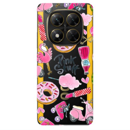 Xiaomi Poco X7 pink stuff Transparent Silicone TPU Θήκη