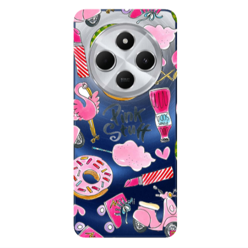Xiaomi Redmi 14c pink stuff Transparent Silicone TPU Θήκη
