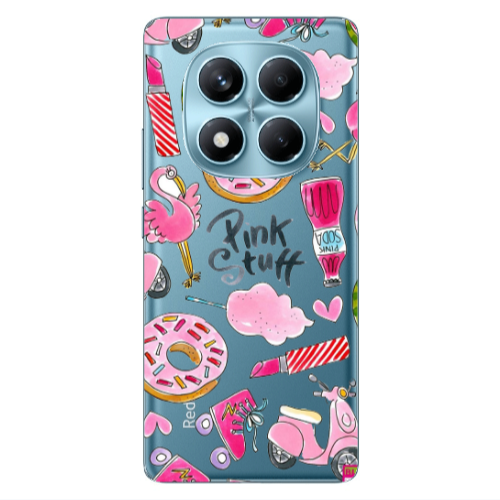 Xiaomi Redmi Note 14 Pro pink stuff Transparent Silicone TPU Θήκη