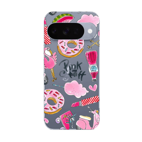 Google Pixel 10 pink stuff Transparent Silicone TPU Θήκη
