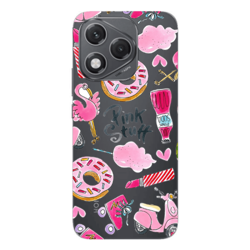 Honor 400 Lite pink stuff Transparent Silicone TPU Θήκη