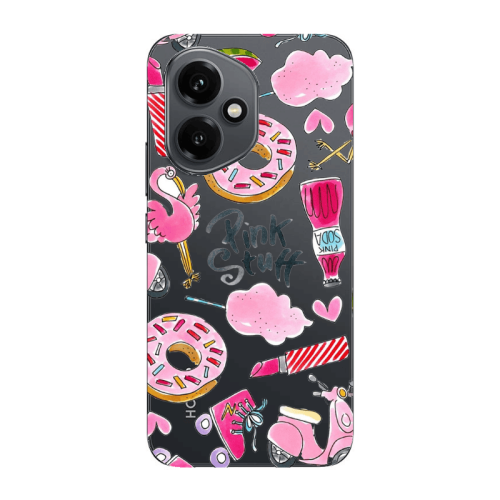 Honor Magic 400 pink stuff Transparent Silicone TPU Θήκη