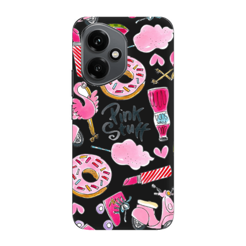 Honor Magic 400 pink stuff Black Colored Silicone TPU Θήκη