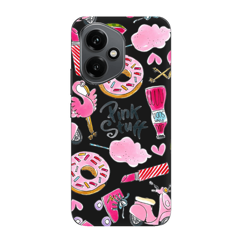 Honor Magic 400 pink stuff Black Colored Silicone TPU Θήκη