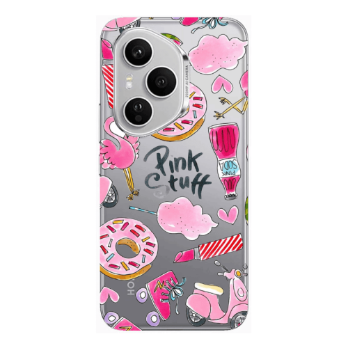 Honor Magic 400 Pro pink stuff Transparent Silicone TPU Θήκη