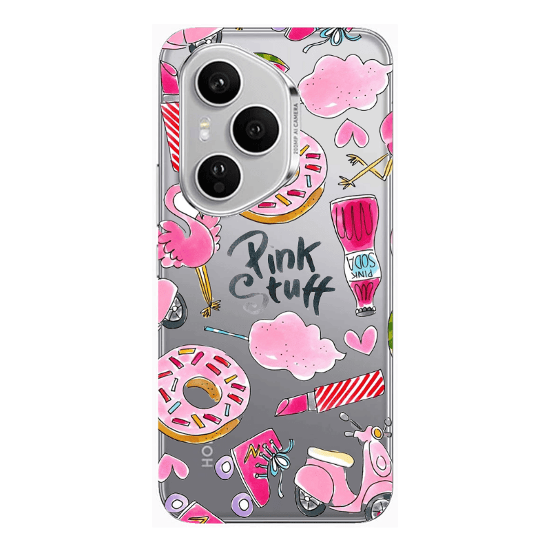 Honor Magic 400 Pro pink stuff Transparent Silicone TPU Θήκη