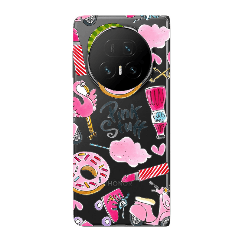 Honor Magic V5 pink stuff Transparent Silicone TPU Θήκη