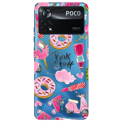 Xiaomi Poco X4 Pro pink stuff Transparent Silicone TPU Θήκη