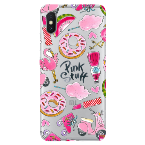 Xiaomi Redmi S2 pink stuff Transparent Silicone TPU Θήκη