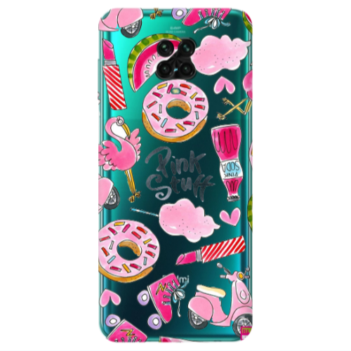Xiaomi Redmi Note 9S pink stuff Transparent Silicone TPU Θήκη
