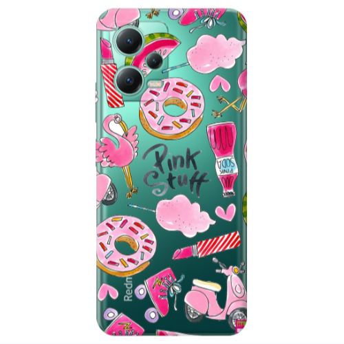 Xiaomi Redmi Note 12 Pro 5G pink stuff Transparent Silicone TPU Θήκη
