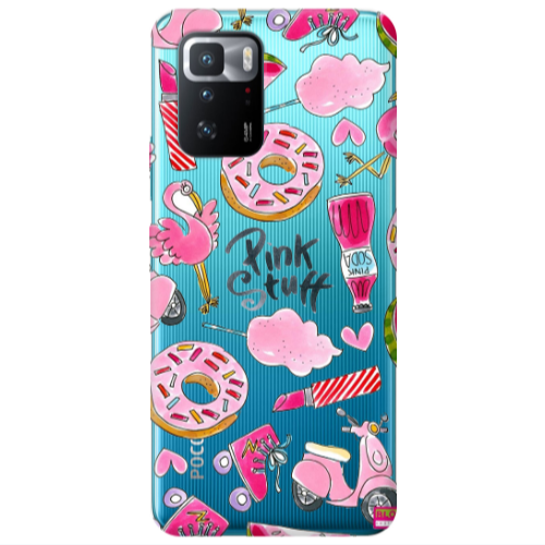 Xiaomi Poco X3 GT pink stuff Transparent Silicone TPU Θήκη