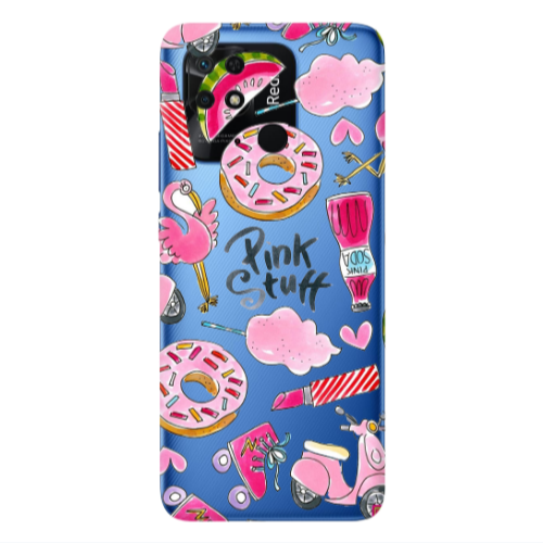 Xiaomi Poco C40 pink stuff Transparent Silicone TPU Θήκη