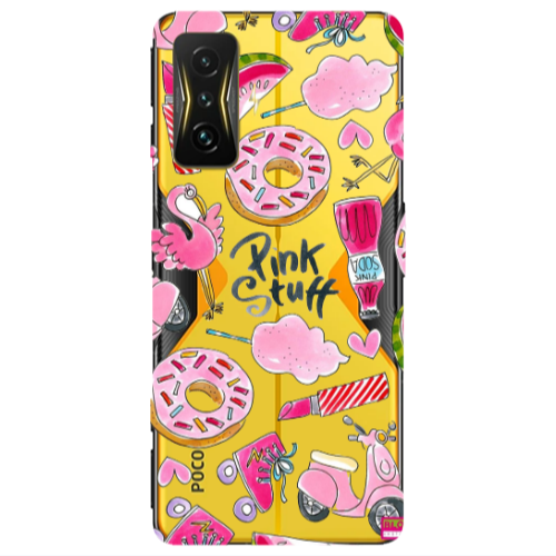 Xiaomi Poco F4 Gt pink stuff Transparent Silicone TPU Θήκη