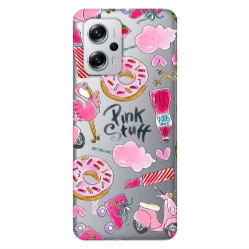 Xiaomi Poco X4 GT pink stuff Transparent Silicone TPU Θήκη