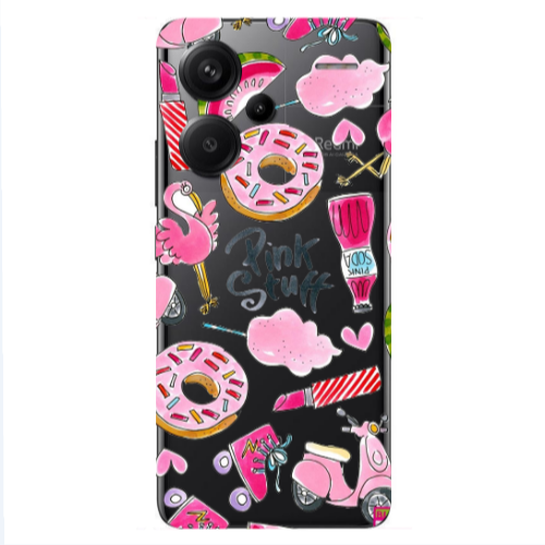 Xiaomi Redmi Note 13 Pro+ 5G  pink stuff Transparent Silicone TPU Θήκη