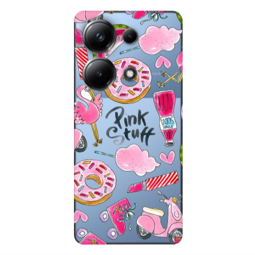 Xiaomi Poco M6 Pro 4G pink stuff Transparent Silicone TPU Θήκη