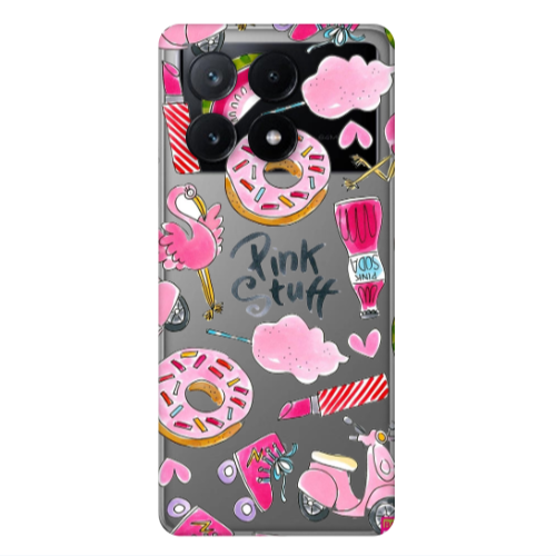 Xiaomi Poco X6Pro 5G pink stuff Transparent Silicone TPU Θήκη