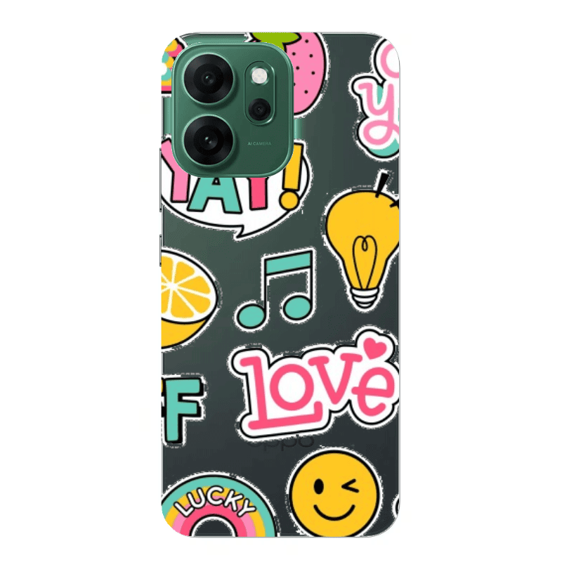 Oppo 14 F Cute desing Transparent Silicone TPU Θήκη
