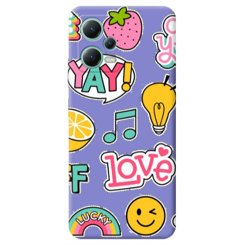 Xiaomi Redmi Note 12 Pro 5G Cute desing Purple Colored Silicone TPU Θήκη