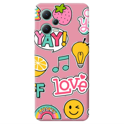 Xiaomi Redmi Note 12 Pro 5G Cute desing Pink Colored Silicone TPU Θήκη