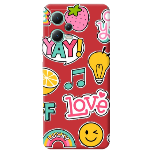 Xiaomi Redmi Note 12 Pro 5G Cute desing Red Colored Silicone TPU Θήκη