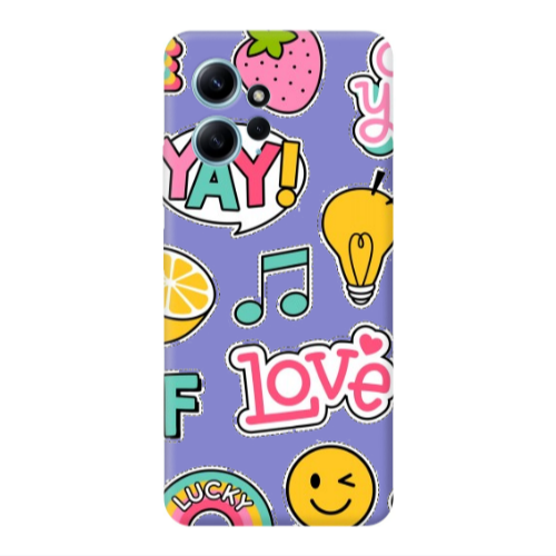Xiaomi Redmi Note 12 4G Cute desing Purple Colored Silicone TPU Θήκη