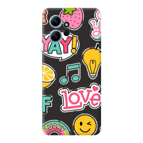 Xiaomi Redmi Note 12 4G Cute desing Black Colored Silicone TPU Θήκη