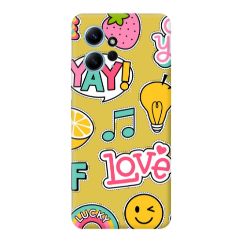 Xiaomi Redmi Note 12 4G Cute desing Yellow Colored Silicone TPU Θήκη